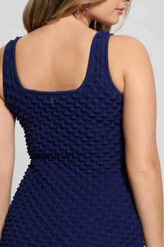 Robe fourreau smockée Square - Bleu marine