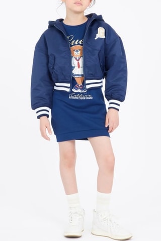 Bomber à capuche - Bleu marine - Guess