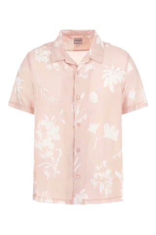 Chemise en lin Island - Rose et blanc
