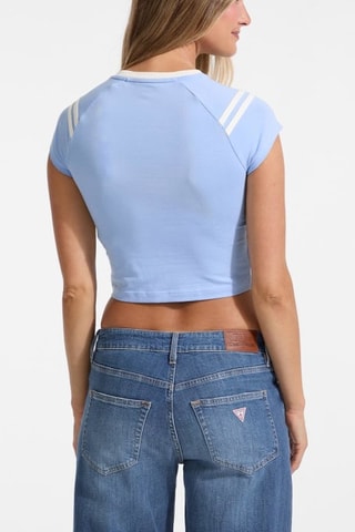 T-shirt cropped - Bleu clair - Guess