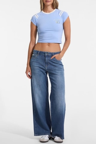 T-shirt cropped - Bleu clair - Guess
