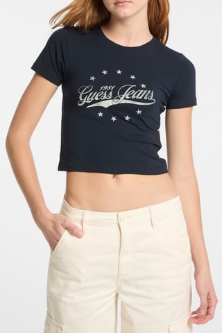 Cropped T-shirt - Marineblauw