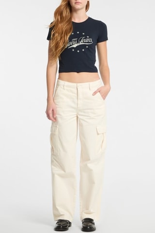 Cropped T-shirt - Marineblauw