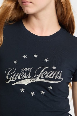 Cropped T-shirt - Marineblauw