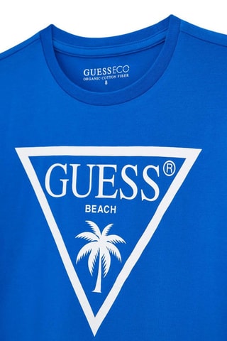T-shirt en coton biologique Minime - Bleu électrique - Guess