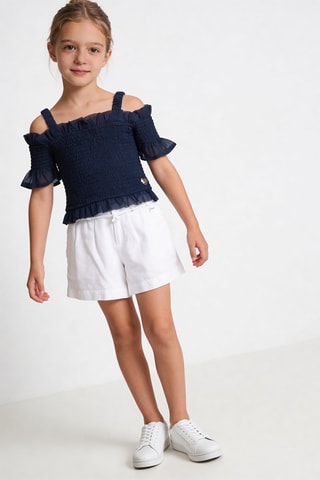 Short en lin - Blanc