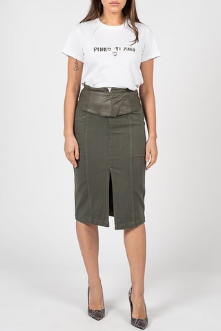 Jupe droite taille haute - Vert