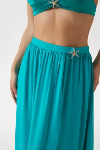 Jupe longue taille haute - Vert émeraude - Guess