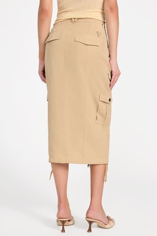 Jupe midi en lin Casey - Beige