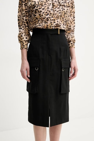 Jupe midi en laine Irina - Noir