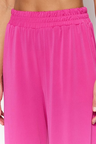 Pantaloni wide legs a vita alta - Fucsia