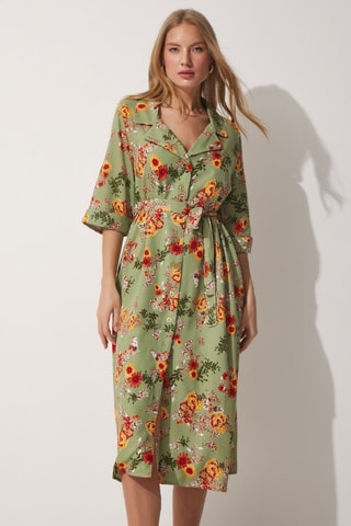 Abito a camicia - Rosso e verde