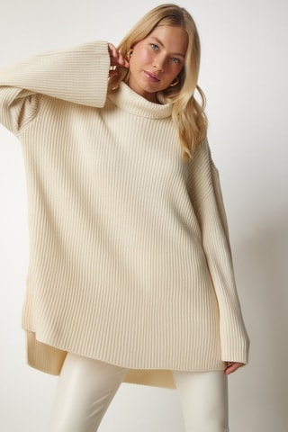 Maglia oversize in lana - Nude
