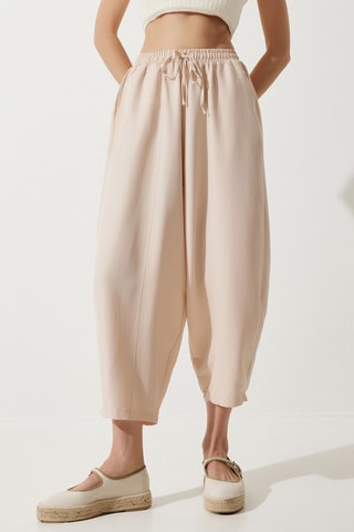Pantaloni casual 7/8 a vita alta