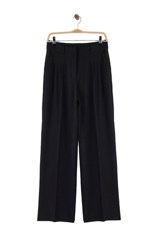 Pantaloni wide legs a vita alta - Nero