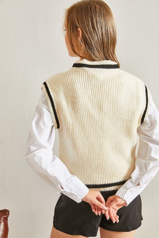 Gilet - Ecrù e nero