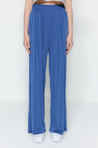 Pantaloni wide legs - Indaco