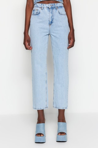 Jeans straight 7/8 - Azzurro
