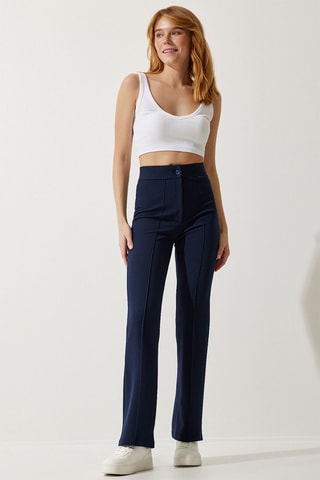 Pantaloni a vita alta - Navy