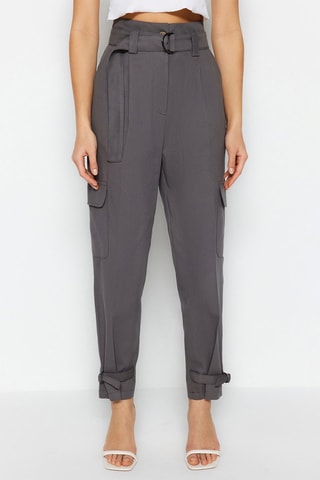 Pantaloni cargo a vita alta