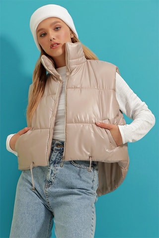 Piumino senza maniche - Beige
