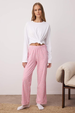 Pantaloni pigiama - Rosa e bianco