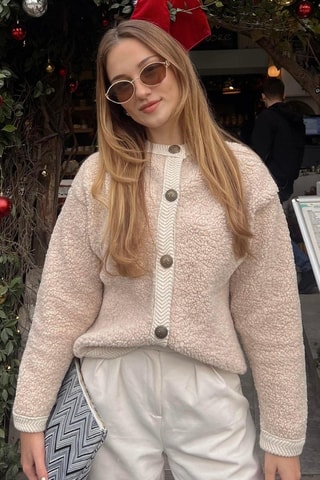Cardigan - Bianco e beige