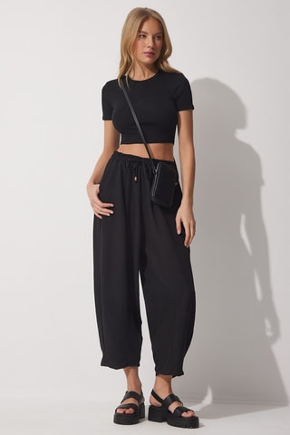 Pantaloni casual 7/8 a vita alta
