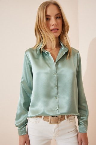 Camicia regular - Verde acqua