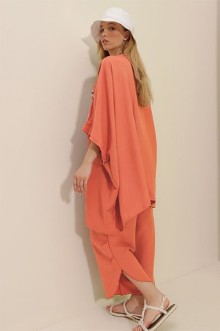 Kimono e pantaloni capri - Arancione