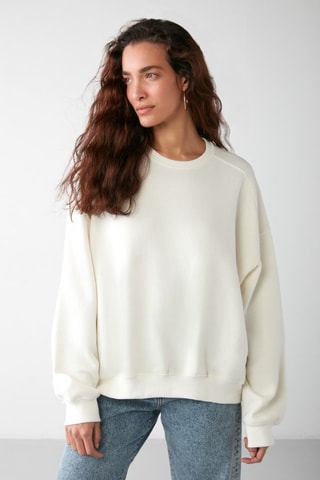 Sweat oversize - Preto - Branco