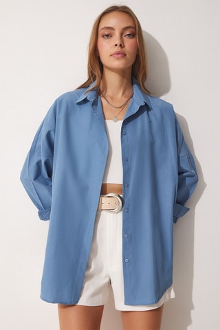 Camicia oversize - Indaco