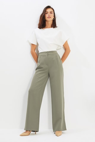 Pantaloni wide legs - Kaki