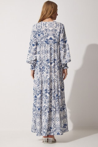 Abito lungo oversize - Blu e bianco