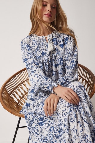 Abito lungo oversize - Blu e bianco