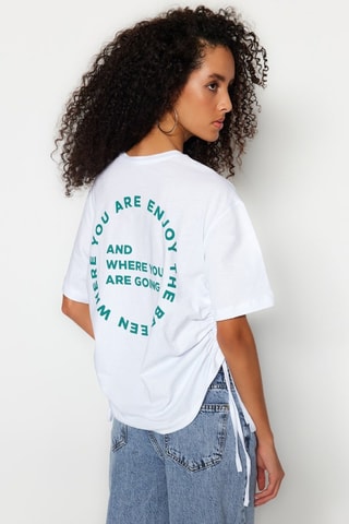 T-shirt oversize - Bianco e verde