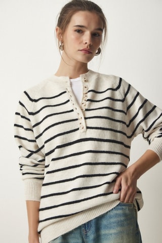 Maglia - Beige e nero