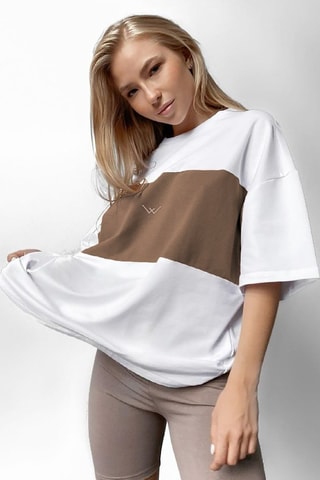 T-shirt regular - Bianco e beige