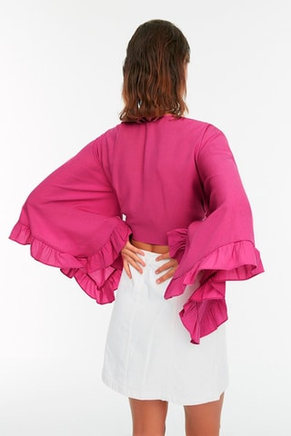 Crop top annodato - Fucsia