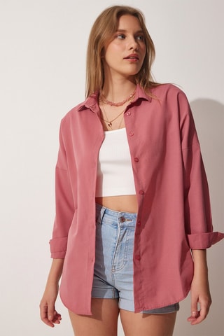 Camicia oversize - Rosa scuro