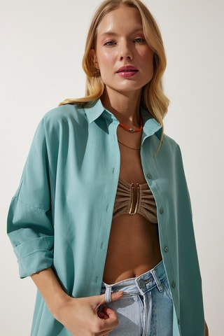 Camicia oversize - Verde