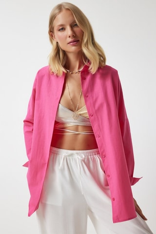 Camicia oversize - Rosa scuro