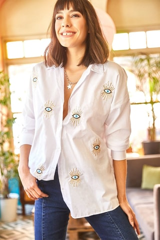Camicia relaxed - Bianco