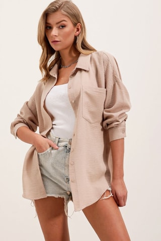Camicia in lino - Beige