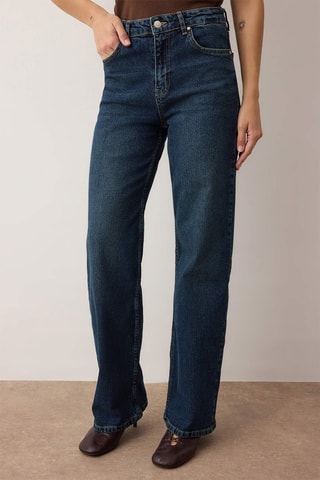 Jeans wide legs a vita alta - Blu scuro