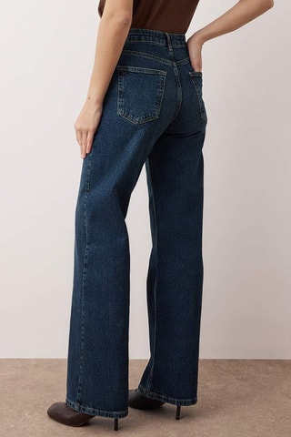 Jeans wide legs a vita alta - Blu scuro