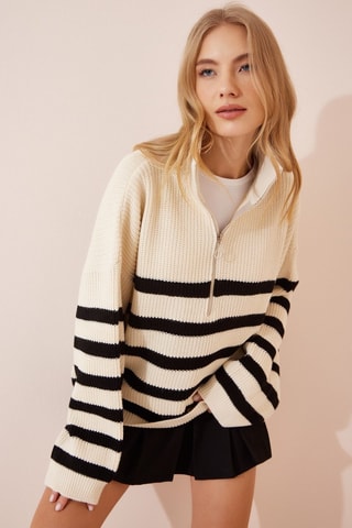 Maglia in lana - Bianco e nero