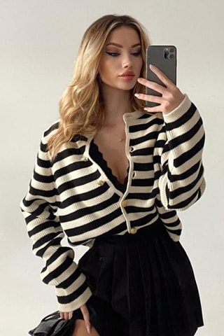 Cardigan - Nero e beige