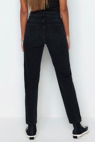 Jeans mom a vita alta - Nero