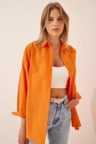 Camicia oversize - Arancione chiaro